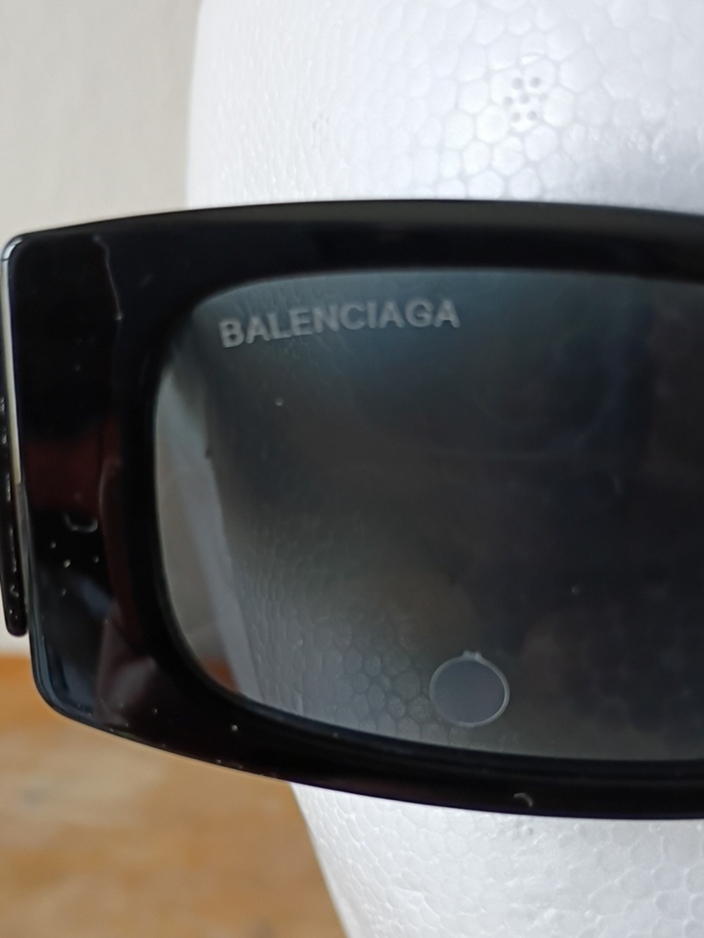 UNISEX Balenciaga Black Oversized Rectangular Sunglasses with Logo